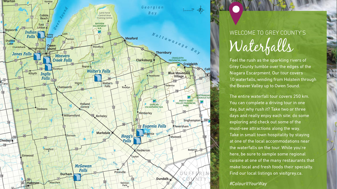 Waterfalls of Grey County Map